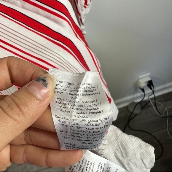 Karen By Simonsen Red and White Striped Blouse - Picture 5 of 8